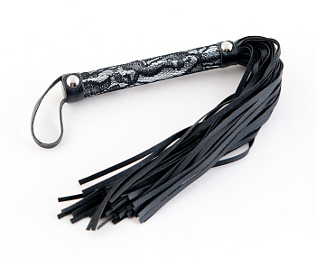 Флоггер с кружевной ручкой серебристый