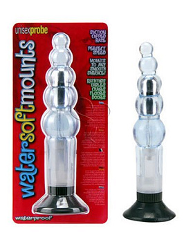 Анальный вибратор на присоске прозрачный