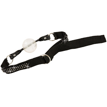 Прозрачный кляп на ремне со стразами BOUND by DIAMONDS