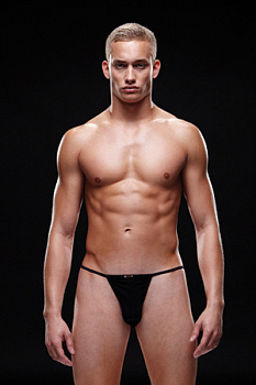 Стринги, трусы мужские, черные ML/XL