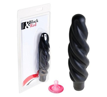 Вибратор 16 см силикон черный водонепрон.