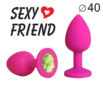 Анальная втулка силикон фуксия/зеленый 4 см