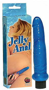 Анальный гелевый вибратор голубой