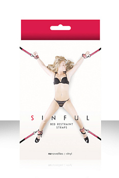 Фиксации для кровати Sinful Bed Restraint Straps розовые