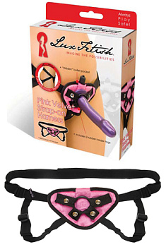 Розовые плюшевые трусики для страпона