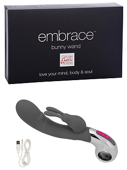Вибромассажер Хай-Тек Embrace Bunny Wand – серый