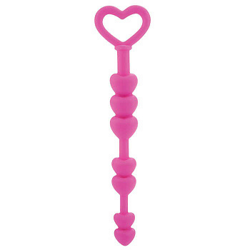 Анальная цепочка из силикона Lia Love Beads, розовая