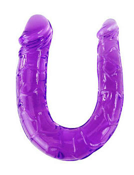 Фаллоимитатор двойной, анально-вагинальный, фиолетовый