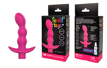 Вибровтулка 3,1 см розовая Sweet toys