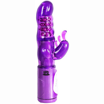 Вибратор с клиторальным стимулятором, 7 режимов вибрации, фиолетовый