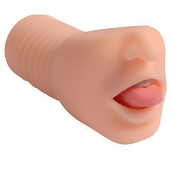 Реалистичный мастурбатор-ротик с вибрацией 20 см