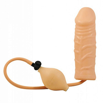 Фаллоимитатор латекс с помпой 17,8см