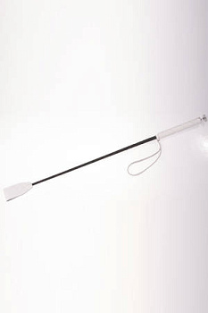 Стек с кожанной ручкой белый