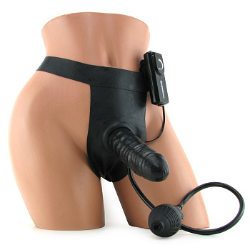 Страпон с грушей с вибрацией