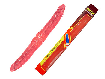 Двойной фаллос розового цвета