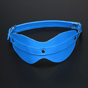 Глухая маска на глаза голубого цвета