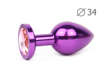 Анальная втулка металл фиол/красный 3,4 см