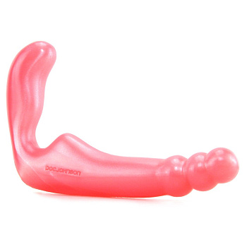 Безремневой страпон без вибрации розового цвета