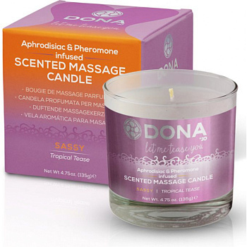 Массажная свеча DONA с тропическим ароматом (мангостин, мандарин, жасмин) 135 гр.
