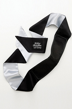 Повязка на глаза Satin Deluxe Blindfold черно-белая