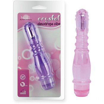 Гелевый интимный вибромассажер «Crystal Dewdrops», цвет розовый