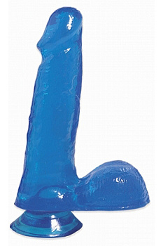Фаллоимитатор на присоске голубой BASIX 6"