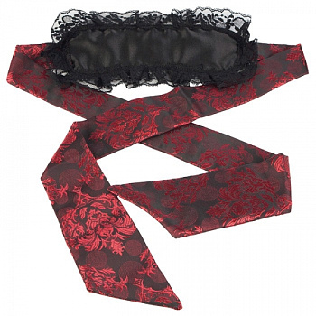 Маска на глаза атласная черно-красная