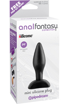 Анальная пробка MINI SILICONE PLUG мини черная