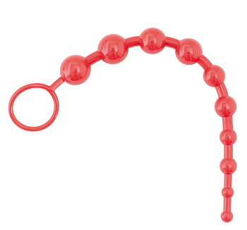 Шарики анальные цепочка 25 см красные ToyFa Black&Red