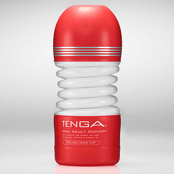 Мастурбатор с вращающейся головкой Tenga Rolling Head Cup красный
