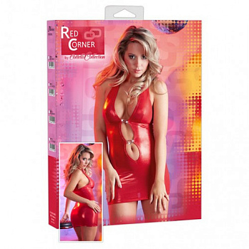 Мини-платье с лямками на шее S